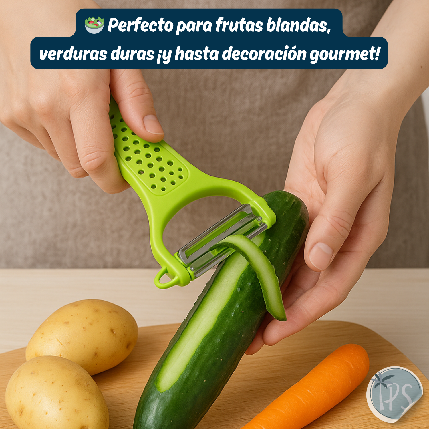 Pelador De Vegetales Verduras Pelapapas Con Cuchillas 3 En 1