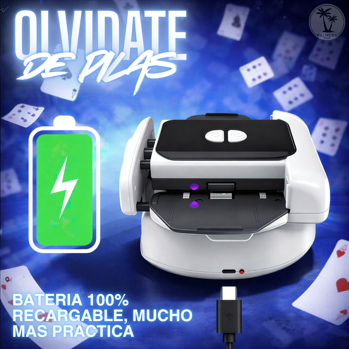 Barajador De Cartas Automático Uno Poker Profesional Usb