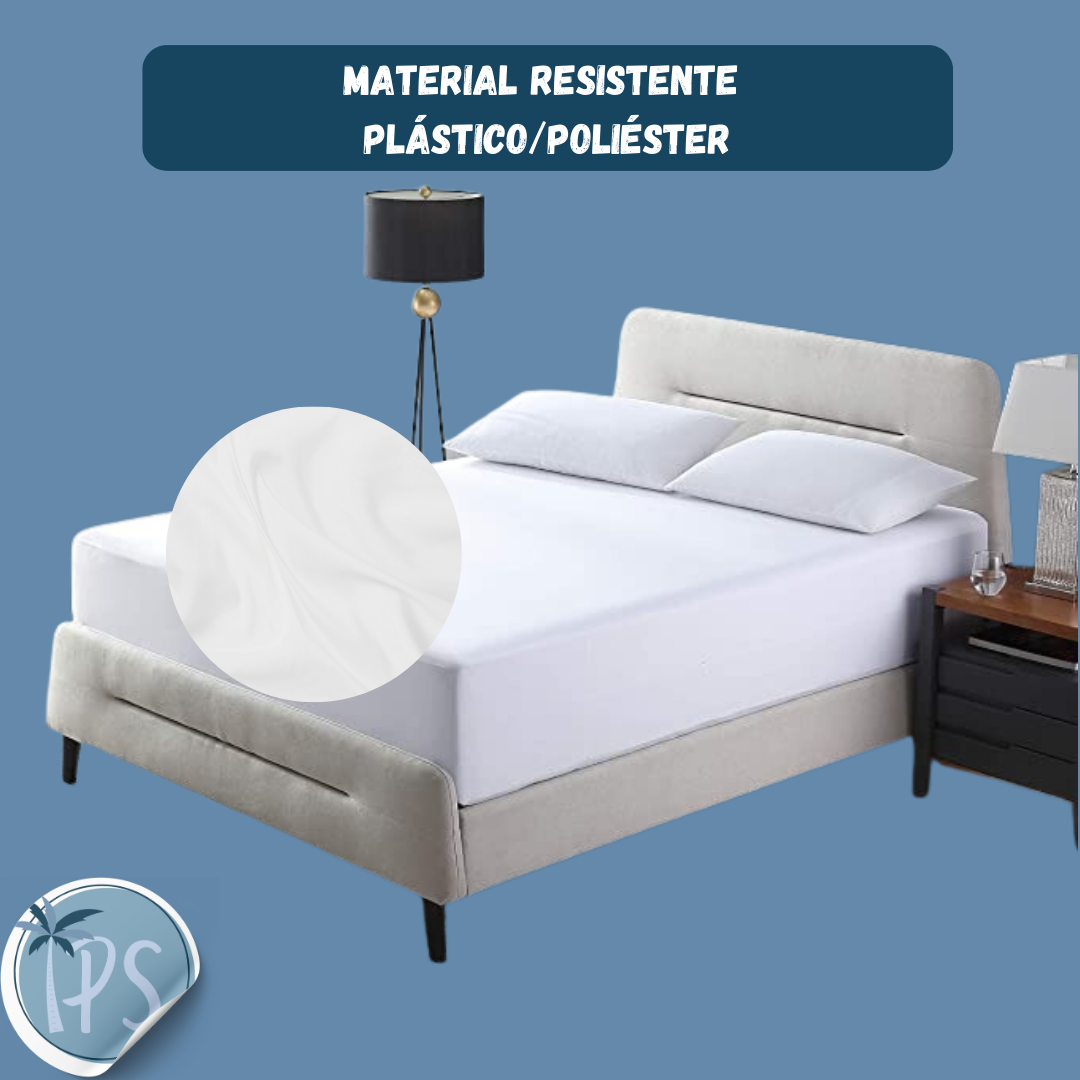 Forro Protector Cubre Colchon Antifluidos Sencillo De Cierre Blanco Forro Impermeable Sencillo 190x100 cm