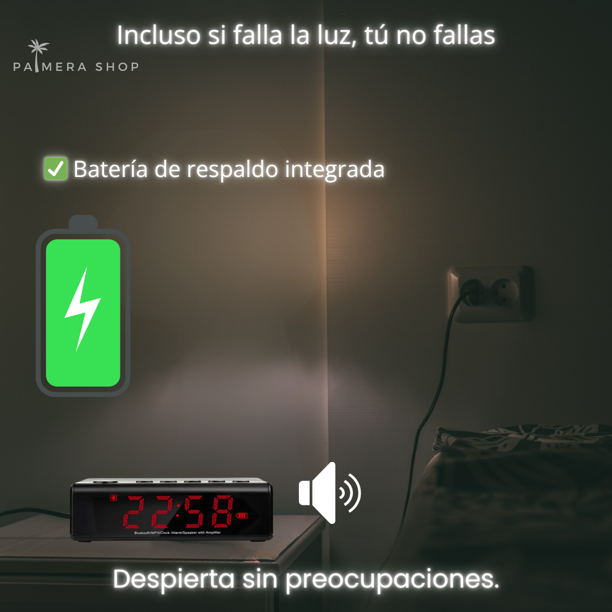 Radio Despertadores Reloj Despertador Digital De Mesa Am Fm Negro 110