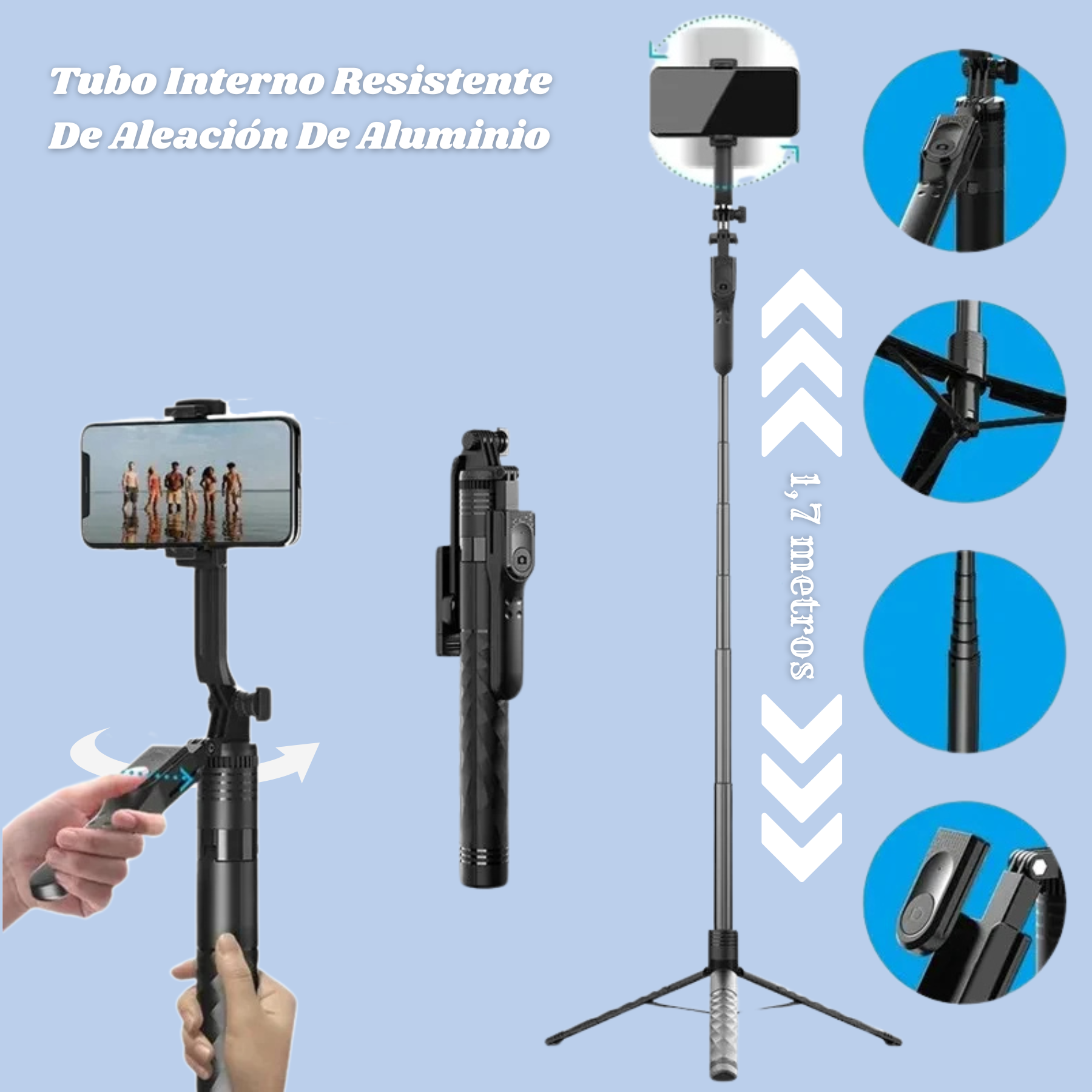 Tripode Para Celular Camara Ajustable Profesional Bluetooth 4.4 Calificación 4.4 de 5. 12 opiniones. (12)