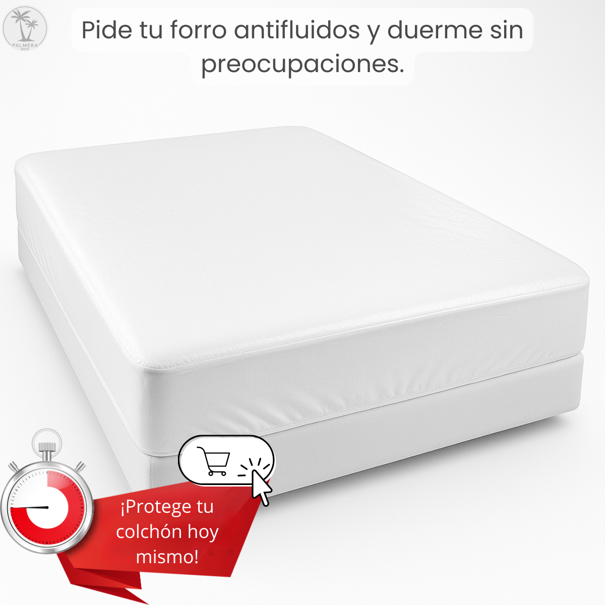 Forro Colchon Protector De Colchón Impermeable Semidoble + F Blanco Impermeable Semidoble 190x120 cm