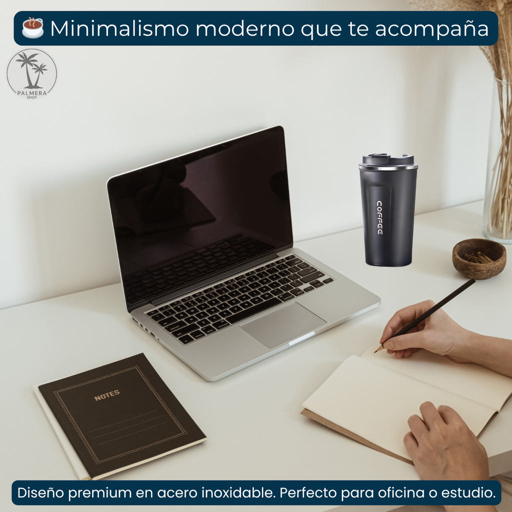 Vaso Con Tapa Para Cafe Termo Termico Acero Agua Personal