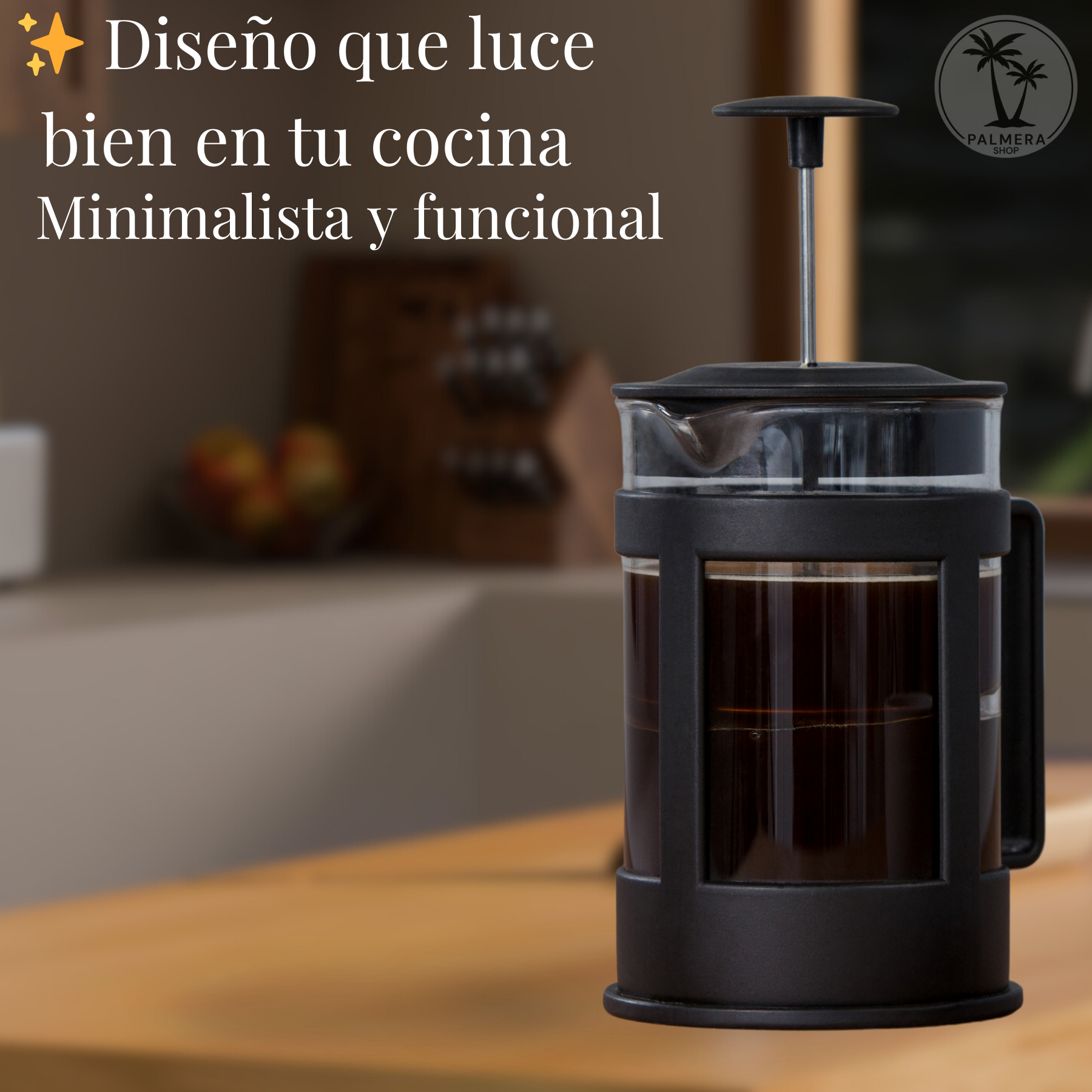 Prensa Francesa Cafe Cafetera En Vidrio Borosilicato 600ml