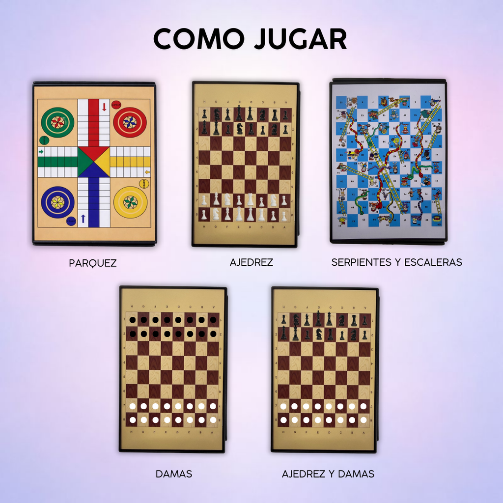 Juegos De Mesa Estrategia Mini Ajedrez Parques Magnetico 5-1