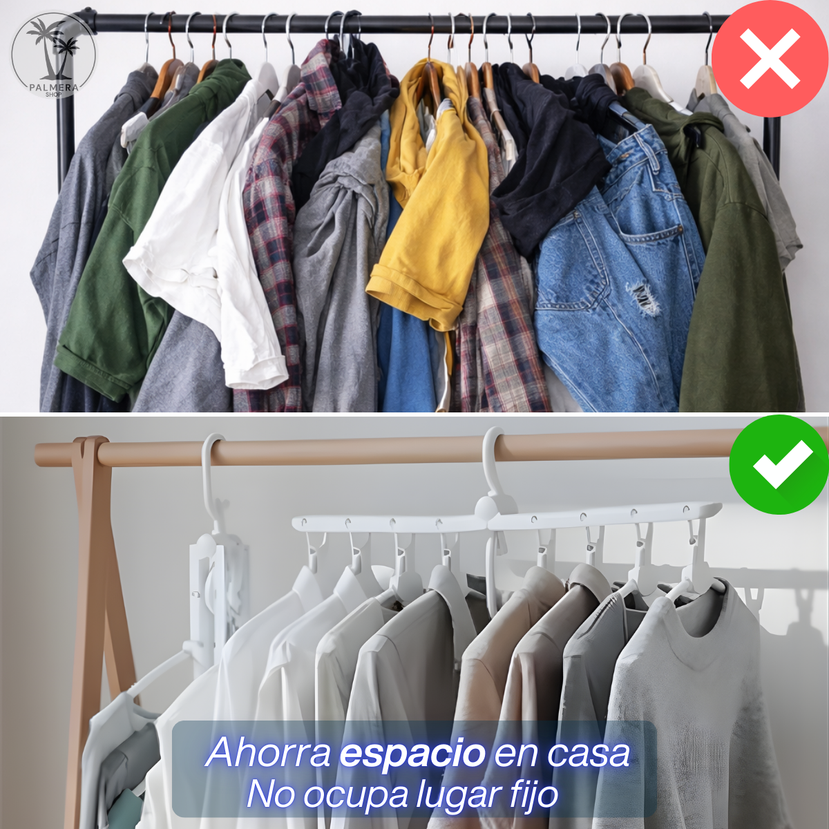 Colgador De Ropa Ganchos Retractil Plegable Ahorra Espacio Blanco