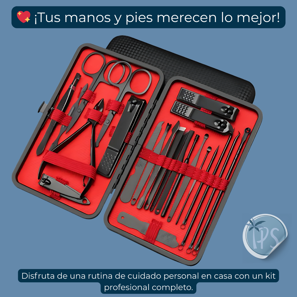 Kit Para Arreglo De Uñas Instrumentos Podologia Pedicure Kit Manicure Pedicure Negro