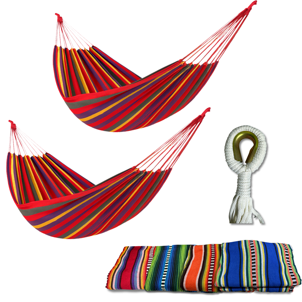 Combo 2 Hamacas Portatiles Colombianas Chinchorros Colgantes Variados Regional