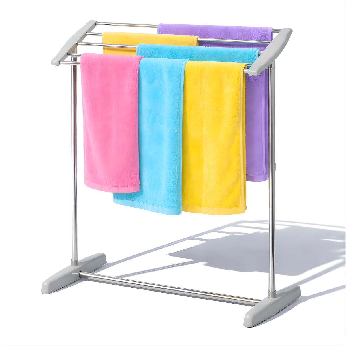 Tendedero Piso Ropa Plegable Colgadores Soporte Apartamento Gris